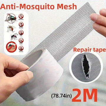 Waterproof Self Adhesive Window Screen Repair Tape Anti Insect Mesh Patch Strong Adhesive 2M Length