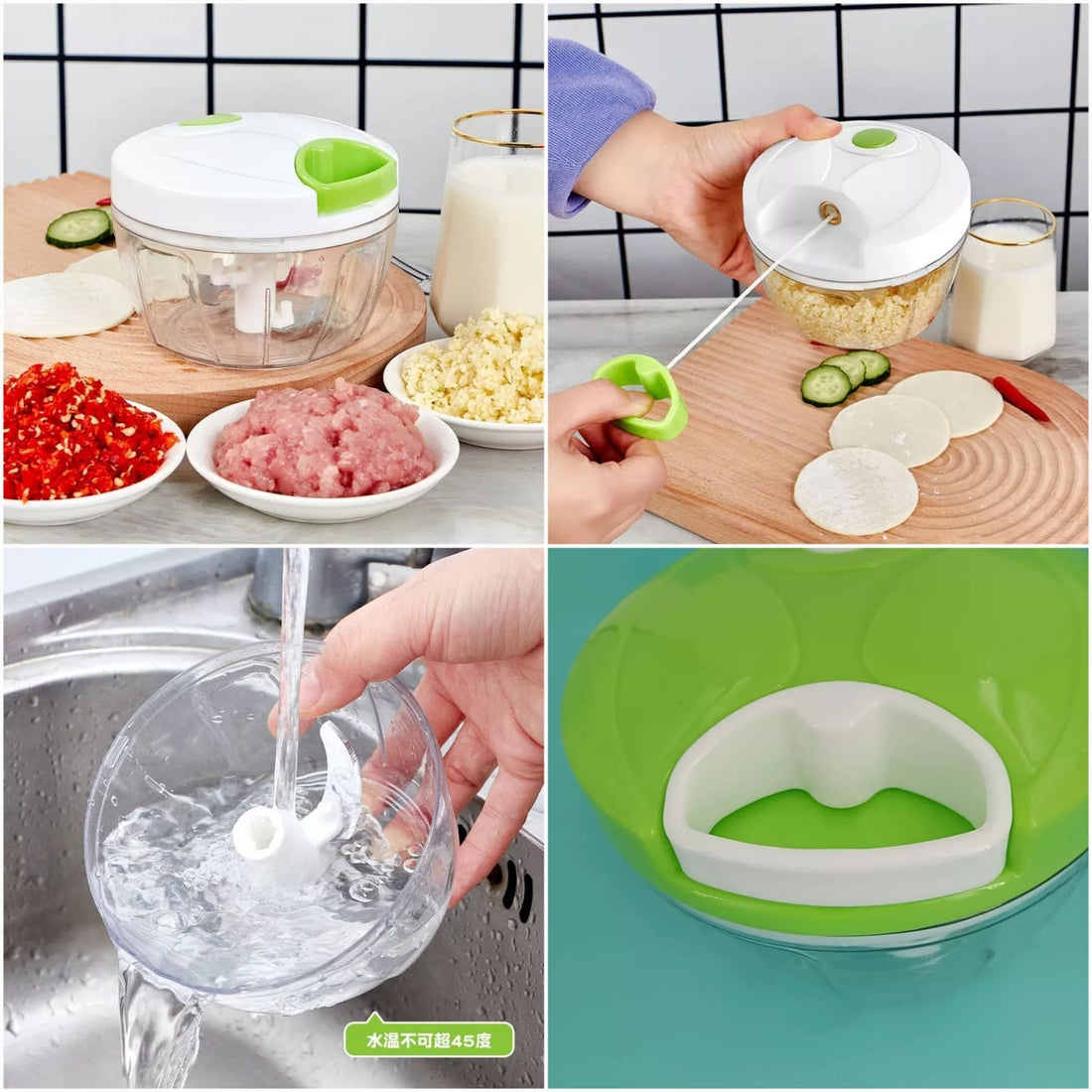 Hand Pulled Spin Cutter | Manual Vegetable Chopper for Onions, Garlic & Fruits