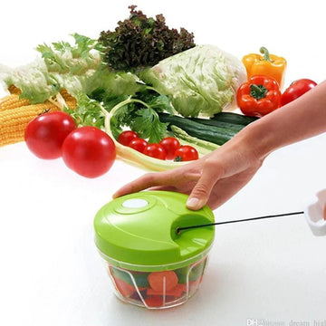 Hand Pulled Spin Cutter | Manual Vegetable Chopper for Onions, Garlic & Fruits