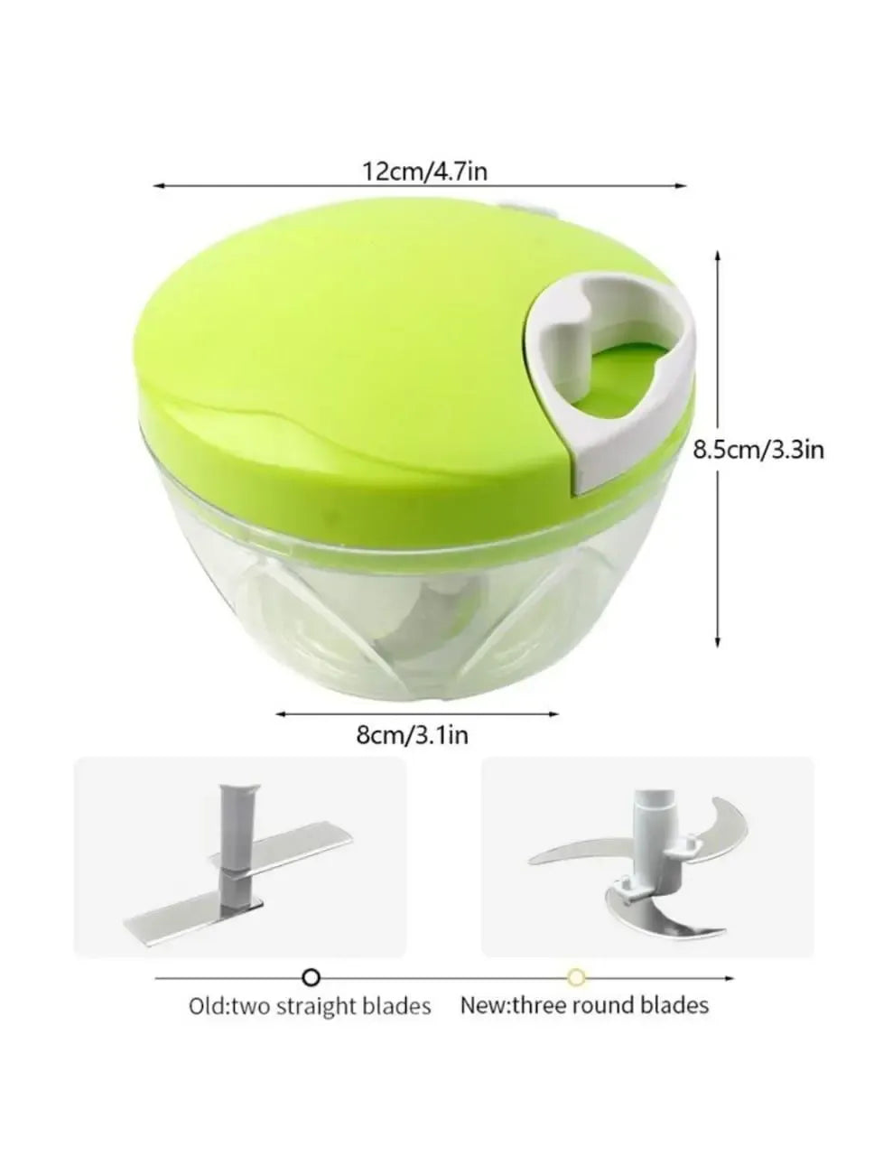 Hand Pulled Spin Cutter | Manual Vegetable Chopper for Onions, Garlic & Fruits