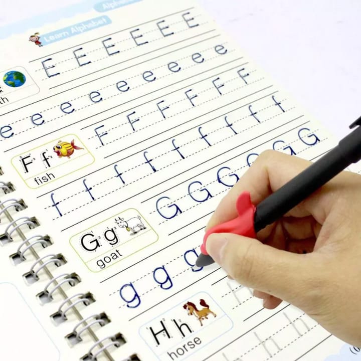 Sank Magic Book Set | Reusable Handwriting Practice for Kids (4 Books + Magic Pen)