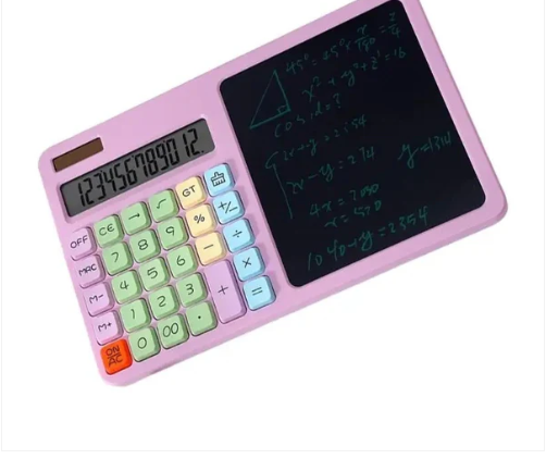 2-in-1 Calculator with LCD Writing Tablet – Dual-Function Office & School Gadget | Portable & Eco-Friendly